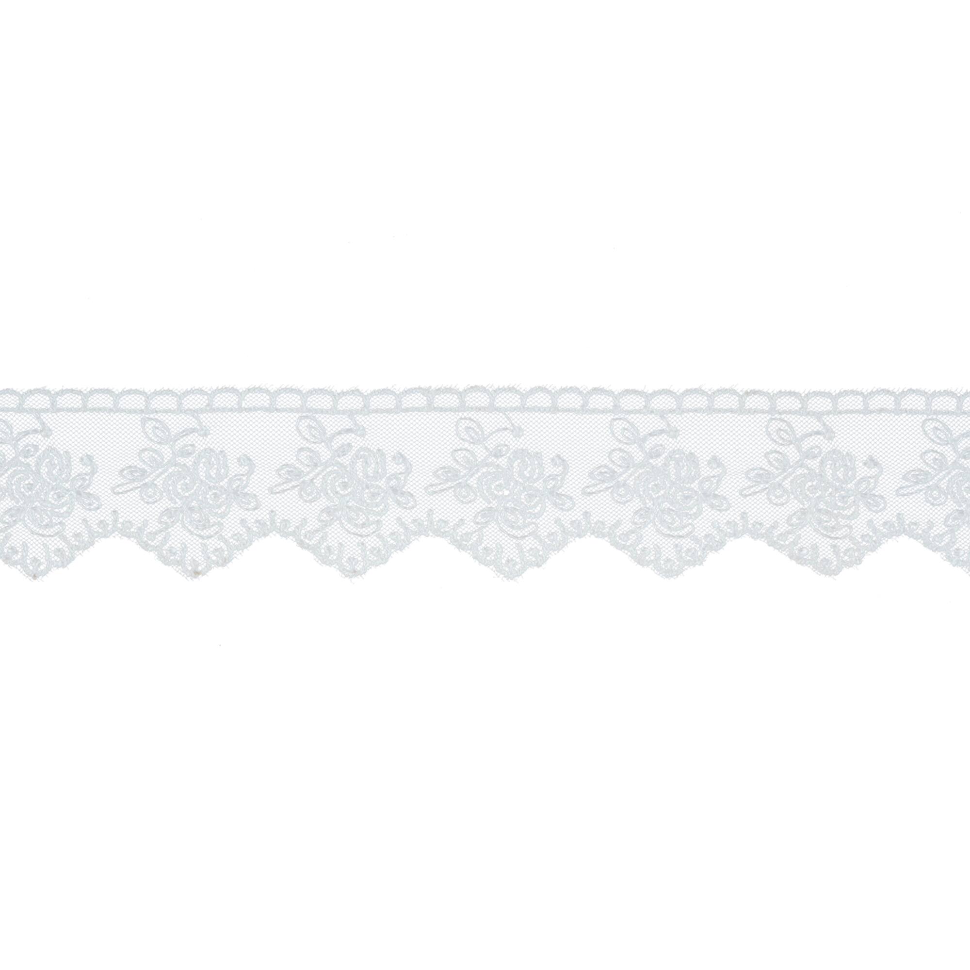1.25" White Embroidered Lace Trim by Celebrate It®